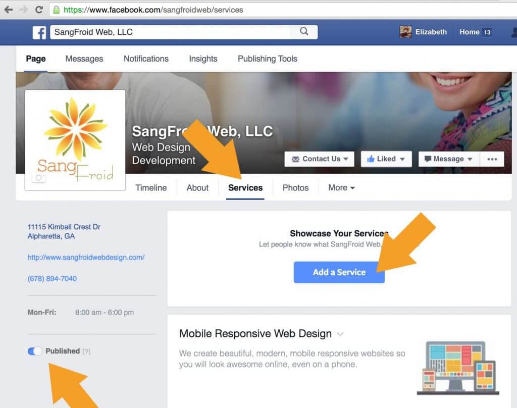Services Tab for Facebook Business Pages