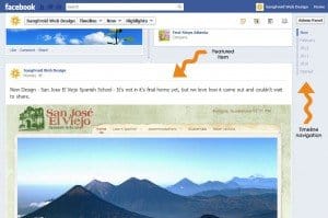 Facebook Featured item and Timeline Navigation