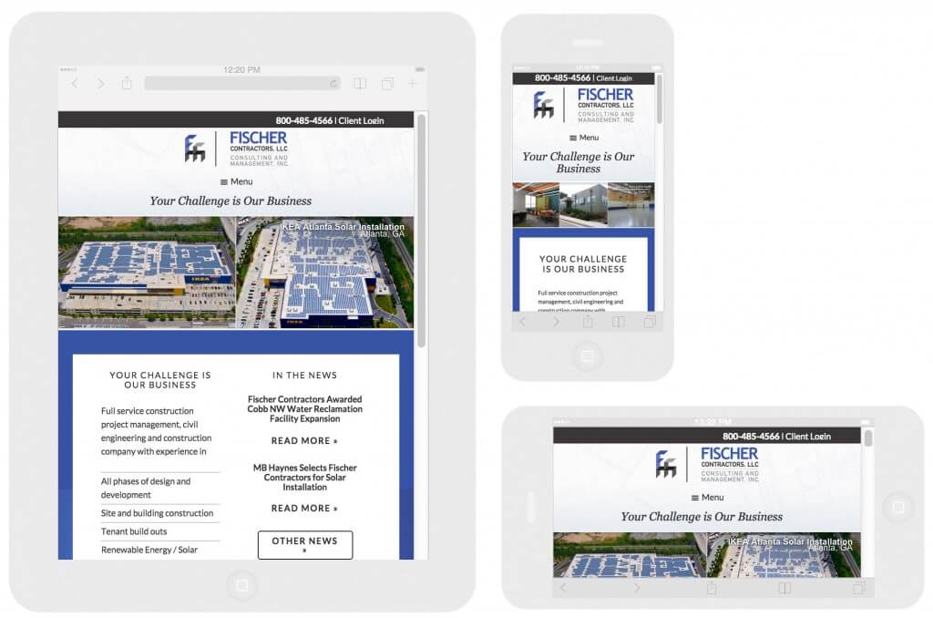 Fischer CM Website Mobile Responsive Screenshots