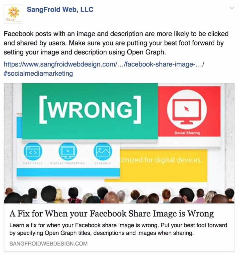 Facebook Share Using Open Graph Data