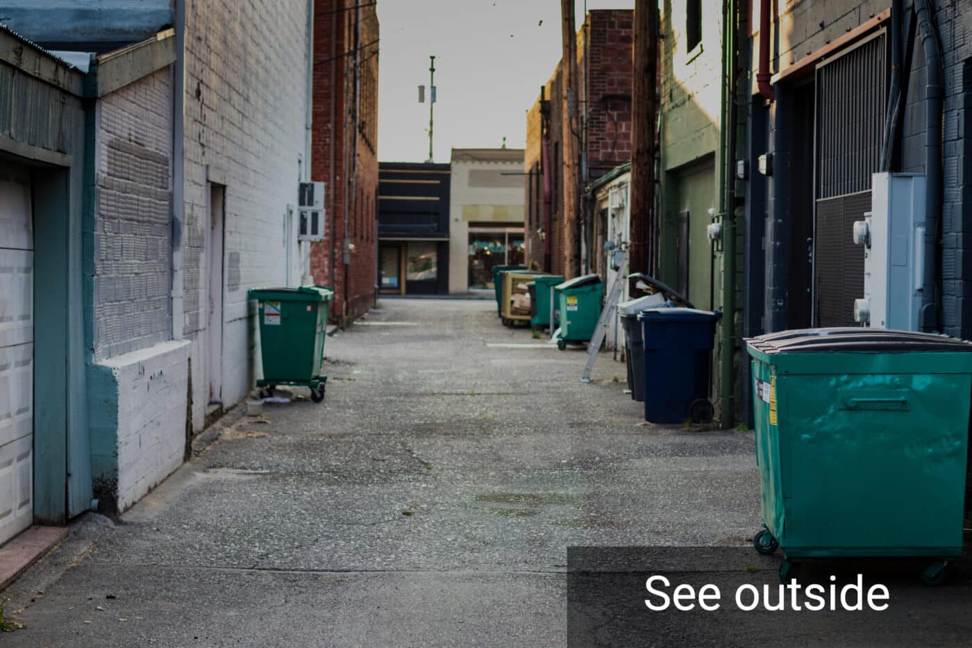 Ugly Street View Image of a back alley with "See Outside" link
