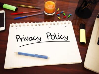 Handwritten "Privacy Policy" concept representing Small Business Website Privacy Policy