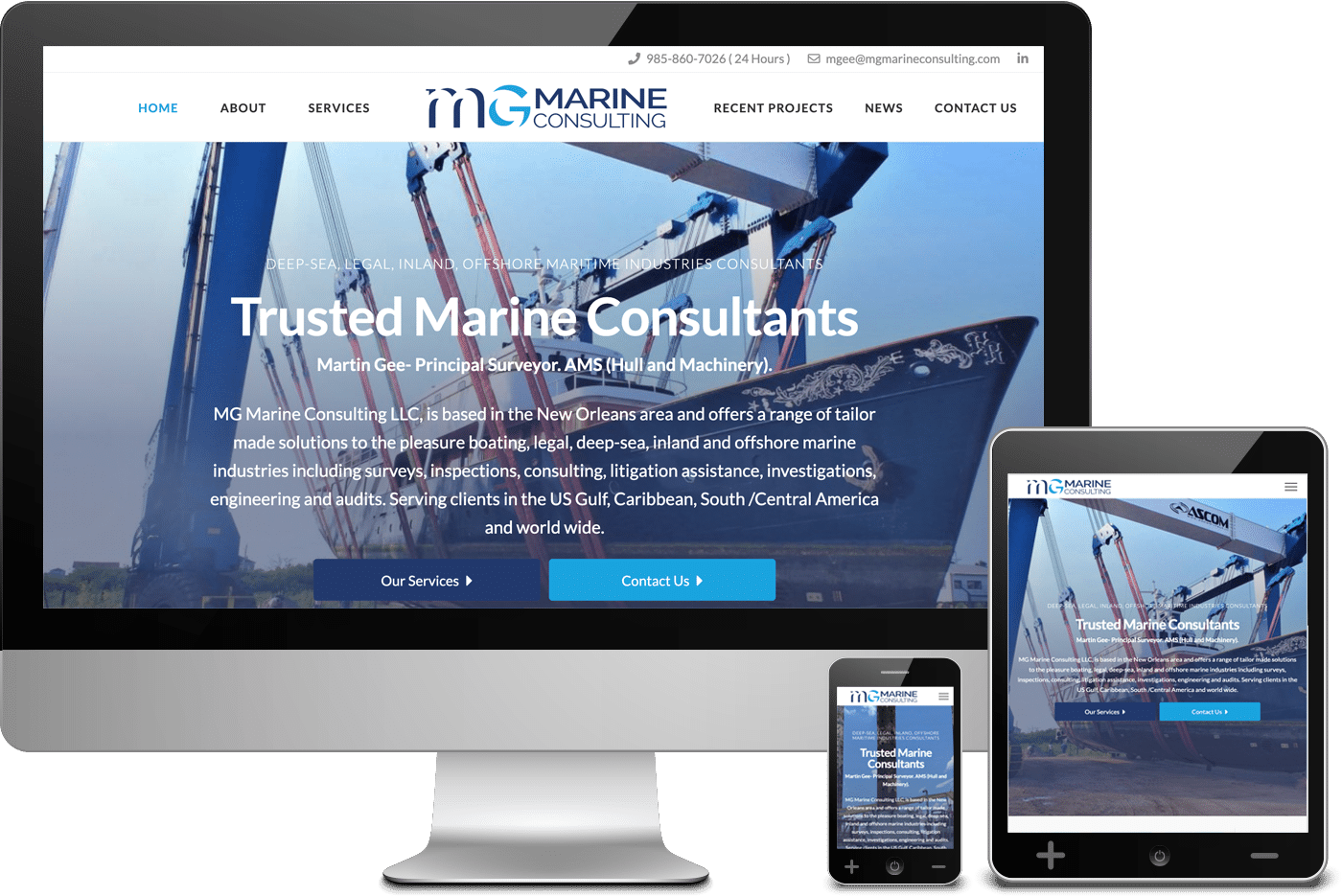 Mobile Responsive Web Design for MG Marine Consulting