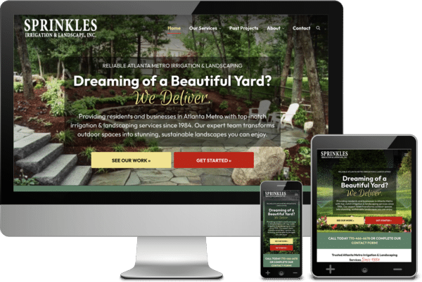 Sprinkles website design displayed on 3 different device sizes