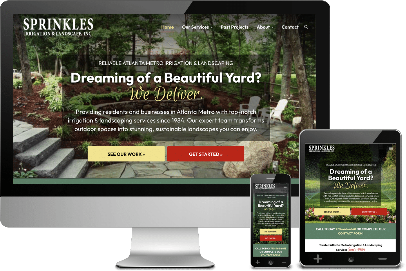 Sprinkles website design displayed on 3 different device sizes